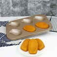 thumbnail image 4 of RuiJiao 6 Cavity Non-stick Madeleine Pans Carbon Steel Cake Pan French Dessert Mold Spherical Scallop Madeline Bakeware, 4 of 5