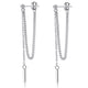 thumbnail image 1 of Pendientes colgantes de barra de plata de ley 925, cadena para mujeres y niñas, pendientes colgantes con borla, 1 of 5