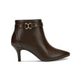 thumbnail image 2 of CHARTER CLUB Womens Brown Padded Buckle Accent Ulyssa Pointed Toe Stiletto Zip-Up Dress Booties 7.5 M, 2 of 3