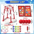 thumbnail image 4 of JoyStone 4-in-1 Floating Pool Basketball Hoop Set, Pool Toys with 4 Basketballs, Ring Toss and Sticky Ball Toss, Outdoor Summer Pool Games for Kids, Red, 4 of 10