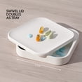 thumbnail image 3 of Sharper Image Valet Pill Organizer, Swivel-Opening Storage Case with 3 Compartments, Removable Dividers, Pill Sorting Tray, Holds Up to 90 Medium-Sized Pills, White, 3 of 7