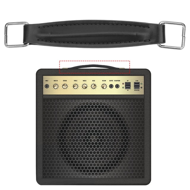 Poignée de Guitare en Cuir PU, Sangle de Renforcement Interne en Acier, Poignée de Haut-Parleur, Accessoires