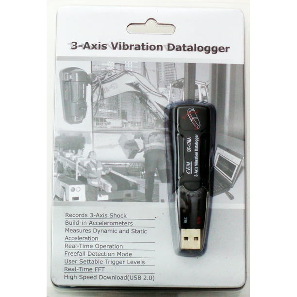 DT178A 3Axis Vibration DataLogger Accelerometer 4 Mb USB Shock