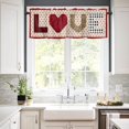 thumbnail image 3 of Curtain Valances for Windows, Valentine''s Day LOVE with Check Rose Leopard Print Hearts Rod Pocket Valance Window Treatments Short Curtains for Kitchen Bathroom Living Room 54 x 18 Inches, 1 Panel, 3 of 6