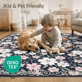 thumbnail image 4 of ODIKA 8'x10' Washable Area Rug Scatter Delicate Pink Scroll Motif Boho Entryway Decorative Entry for King Size Bedroom Under Bed, Master Suite, Non-Shedding, Easy Care, 4 of 7