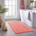thumbnail image 2 of FRESHMINT Large Chenille Bathroom Rugs Mat 47"x24", Non-Slip Bath Mat for Bathroom Floor & Bathtub, Washable Shower Shag Bath Rugs, Soft Thick Water Absorbent Microfiber Shower Mat, Coral, 2 of 7