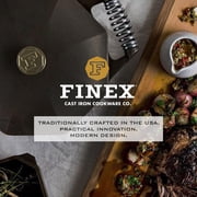 FINEX Cast Iron Double Burner Griddle - Griddle Plate - Even Heat Distribution - Non-Stick Cooking - Cast Iron Double Griddle Pan for Stove Top & More - Indoor & Outdoor Use - 22