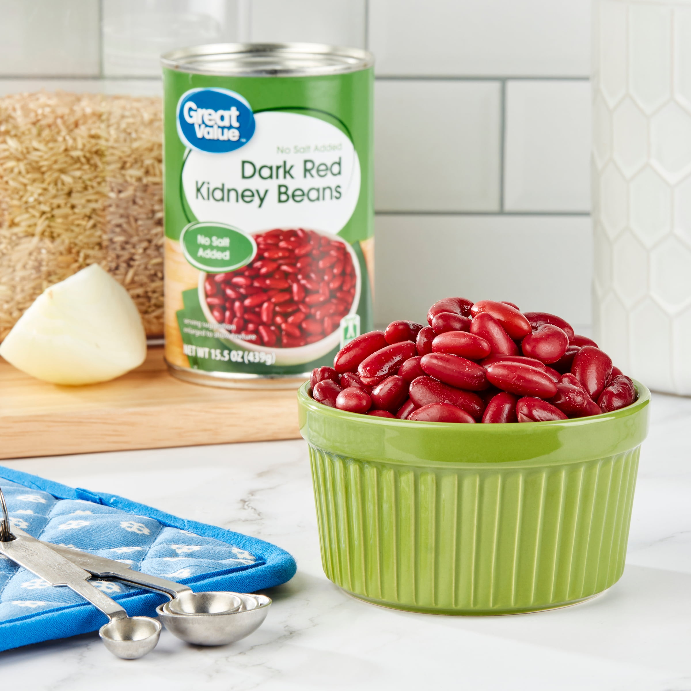 Great Value Dark Red Kidney Beans, No Salt Added, 15.5 oz