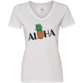 thumbnail image 3 of Inktastic Aloha- with Pineapple Women's V-Neck T-Shirt, 3 of 5