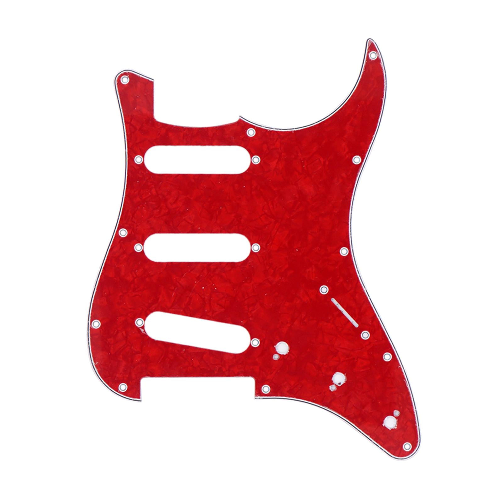 Musiclily 11 Hole SSS Strat Electric Guitar Pickguard for Fender USA/Mexican Made Standard Stratocaster Modern Style Guitar Parts,4Ply Zebra Stripe 