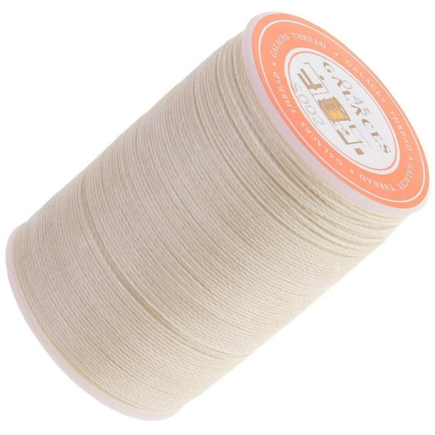 Hilo de encerado de poliéster encerado cuero de costura redondo de 0.45 mm para Beige claro Zulema Cordón de poliéster encerado