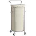 thumbnail image 5 of BGTREND 110L Rolling Laundry Hamper with Removable Bag, Round Steel Frame and Handle, Beige, 5 of 9