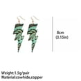 thumbnail image 4 of Retro Vintage Genuine Leather Lightning Shape Flower Cowhide Women Earrings, 4 of 9