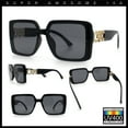 thumbnail image 2 of Womens Rhinestone Jewel Hinge Rectangle Rimless Butterfly Diva Sunglasses All Black, 2 of 7