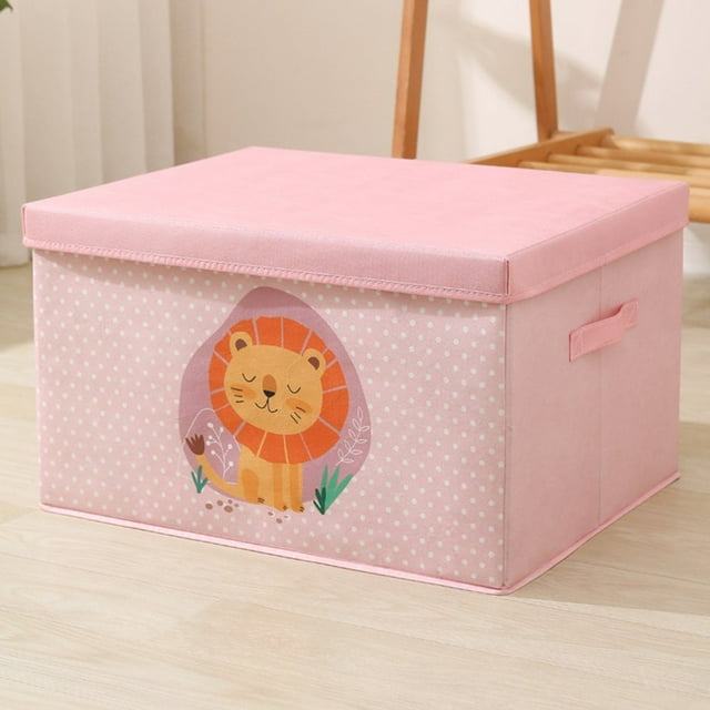 Fabric Storage Bins with Lids with Flip-Top Lid Storage Box for Toys Clothes and Books
