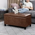 thumbnail image 5 of Joveco Storage Ottoman Bench, 33 Inches Faux Leather Rectangle Tufted Foot Stool for End Foot of Bed, Bedroom, Living Room, Walnut, 5 of 14