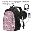 thumbnail image 2 of Pofeuu Rose Flowers Print Storage Laptop Backpack with USB Charging Port[Water Resistant] College Computer Bookbag Fits, 2 of 7