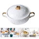 thumbnail image 4 of 1 juego de cuencos de postre de cerámica con doble asa y tapa para ensalada de frutas y sopa., 4 of 5
