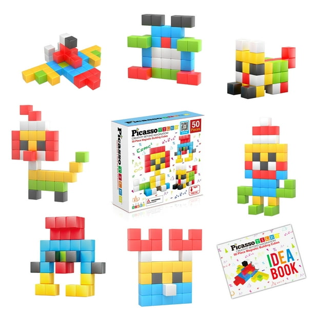 Cubo de rompecabezas magnético Picasso Cubes Kids Pixel de 2,54 cm con libro de ideas