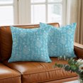 thumbnail image 6 of Throw Pillow Covers 16x16 Inch, Sky Blue Botanical Decorative Pillow Cases for Couch Sofa Bed, Spring Summer Chic Wildflowers Cotton Linen Square Home Decor Pillowcases with Hidden Zipper, 6 of 9