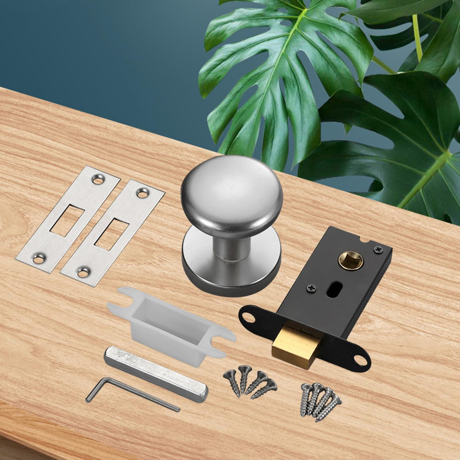 Esquirla Passage Door Knob, Round Doorknob, Single Side Hidden Lock Hardware Interior Door Knob Keyless for Closet Living Room Hallway