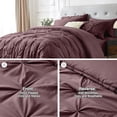 thumbnail image 5 of Davulos Twin Comforter Set with Sheets Dusty Plum,5 Pieces Pintuck Bed in a Bag Twin Bed Set for Man Women Pinch Pleat Bedding Set All Season, 5 of 8