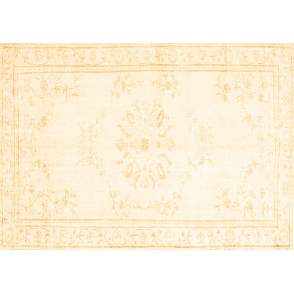 Ahgly Company Indoor Rectangle Abstract Brown Contemporary Area Rugs, 7' x 10'