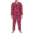 thumbnail image 3 of Picia Orchids Flowers Pattern Men’s Long-Sleeve Sleepwear Set - Soft 2-Piece Loungewear with Pockets, Comfy PJs for Relaxing Nights-X-Large, 3 of 7