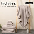 thumbnail image 3 of COVINA Home 4-Pack Bath Towel Set Microfiber Bathroom Towel Set Ultra Soft Plush Oversized Towels Adult Luxury Bath Sheet, 3 of 5