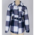 thumbnail image 5 of Ladies Flannel Shirts Plaid Tunic Coat Casual Long Sleeve Jacket Button Pocket Shirts with Belt and Pockets Fashion Long Shacket Jackets 2025 Warmth Outerwear, 5 of 6
