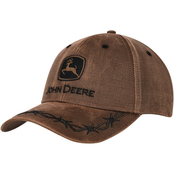 Men's Top of the World Brown John Deere Classic Oil Skin Adjustable Hat - OSFA