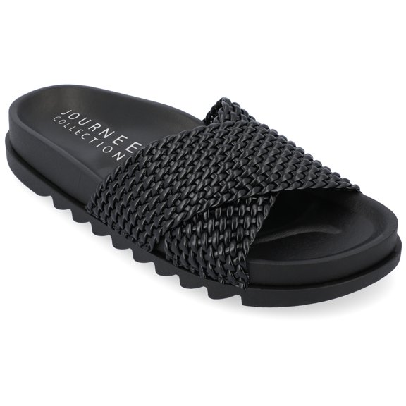 Journee Collection Womens Gretie Flatform Treaded Slide Sandal