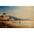 thumbnail image 3 of Théodore Gudin 18x13 Black Modern Framed Museum Art Print Titled - The Coast Near Naples (1837), 3 of 5