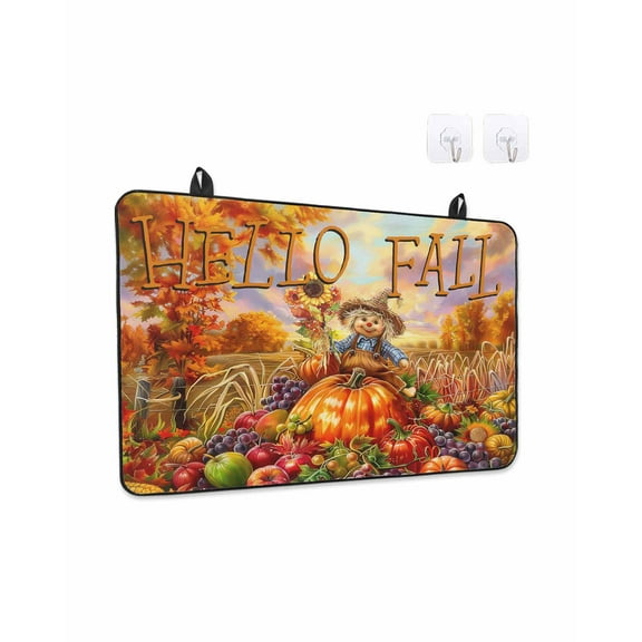 Fall Thanksgiving Stove Top Covers for Electric Stove, 28'x20'' Harvest Farm Fruits Glass Ceramic Stove Cover Foldable Rubber Mat Heat Resistant Cooktop Protector for Kitchen