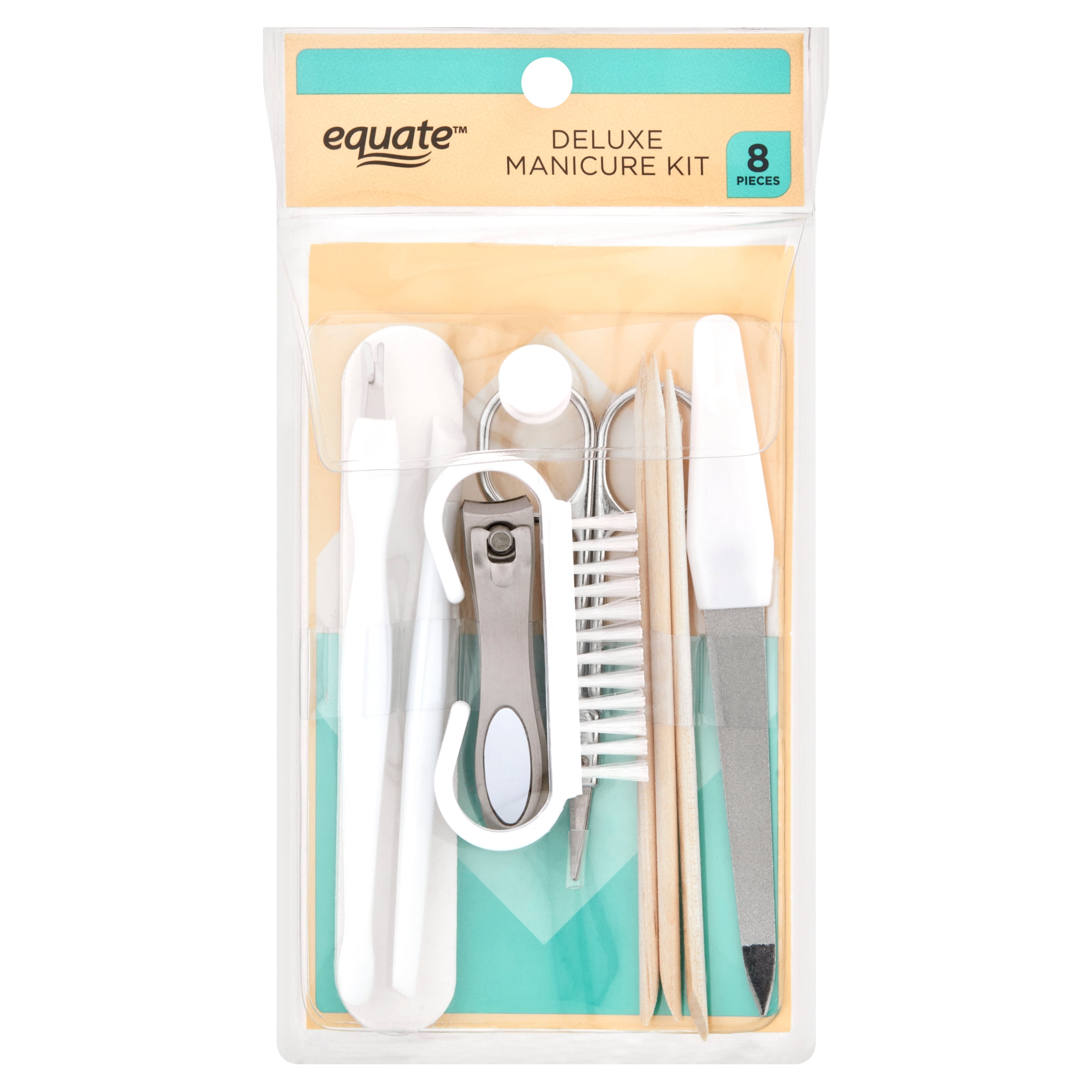 Equate Beauty Deluxe Nail Manicure Tool Kit, Adult, 8 Pieces