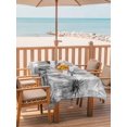 thumbnail image 2 of Outdoor Table Cloth with Umbrella Hole and Zipper, Summer Tropical Leaves Waterproof Rectangle Tablecloth 60"x102", Gray Palm Trees Botanical Washable Table Cover for Outside Party Patio Picnic, 2 of 8