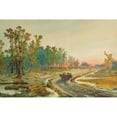 thumbnail image 2 of Nikolai Nikolaevich Karazin 18x13 Gold Ornate Wood Frame and Double Matted Museum Art Print Titled - A Landscape After the Rain at Sunset (1886), 2 of 4