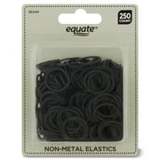 Equate Black Non-Metal Elastics, 250 Count