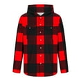 thumbnail image 4 of WMTBSRSW Men's Long Sleeve Shirts with Chest Pockets Lightweight Plaid Hooded Shirts Casual Dressy Button Down Blouse for Work Business Red X-Large, 4 of 5