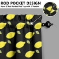 thumbnail image 5 of Lemon Yellow Kitchen Curtains 3-Piece Set - Vintage Floral Print Rod Pocket Curtains for Standard Windows, 5 of 5