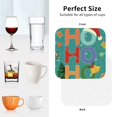 thumbnail image 4 of KLL Drink Coasters Set Square of 4,PU Leather Absorbent Coasters Set Decorative Coffee Cup Coasters Housewarming Gift for Home Decor-Ho Ho Ho, 4 of 5