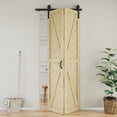thumbnail image 2 of 36" X 84" Pine Solid Core Wood Unfinished K Bi-Fold Barn Door With Installation Hardware Kit, 2 of 7
