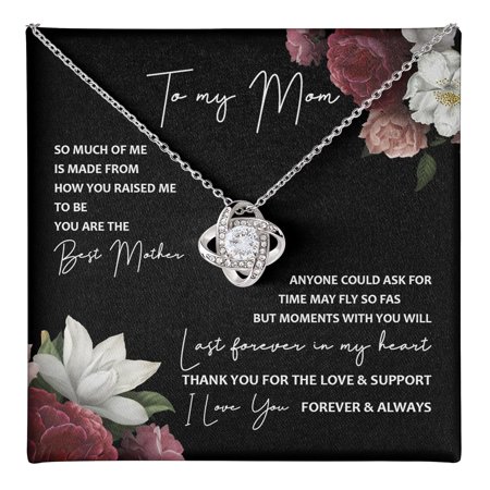 To My Mom Necklace - Meaningful To Mom From Son Without You There Is No Me I Love You Necklace, Sentimental Mother'S Day Mother'S From Son, Unique Moms Birthday Ideas#2 #166, White Love Knot Necklace