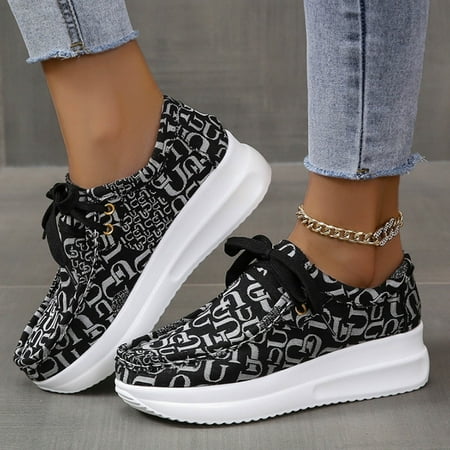 

christmas ladies casual shoes fashion lace up flat womens singles shoes round toe shoes four seasons lazy shoes