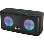 DOSS SoundBox Plus Portable Wireless Bluetooth Speaker with HD Sound and Deep Bass, Wireless Stereo Pairing, Built-in Mic, 20H Playtime, Wireless Speaker for Phone, Tablet, TV, and More-Black
