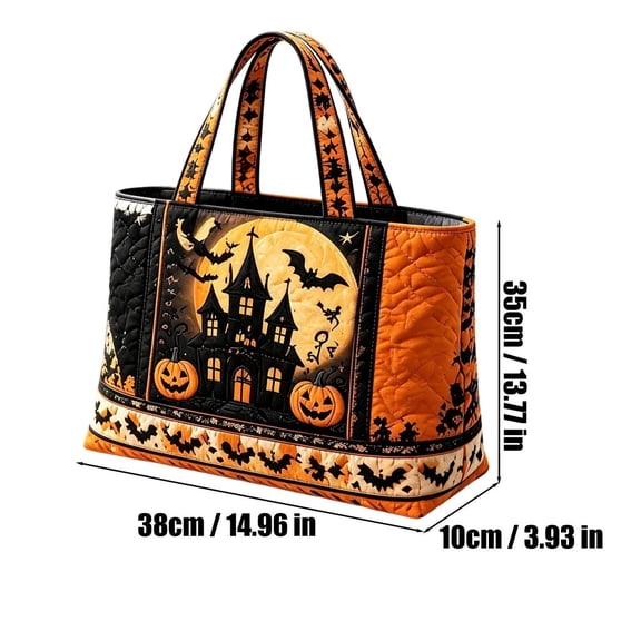 Halloween Cloth Handbag Purses for Women, Vintage Tote Spooky Gothic Shoulder Bag for Halloween Party Supplies A