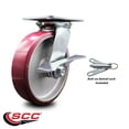 thumbnail image 2 of 8 Inch Poly on Aluminum Caster with Roller Bearing and Brake/Swivel Lock SCC, 2 of 2