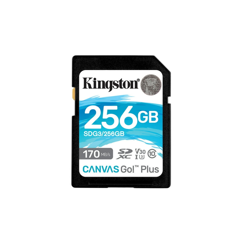 Kingston 256GB SDXC Canvas Go Plus 170MB/s Read UHSI Class 10 UHSI U3