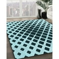 thumbnail image 3 of Ahgly Company Machine Washable Indoor Round Transitional Medium Teal Green Area Rugs, 4' Round, 3 of 7