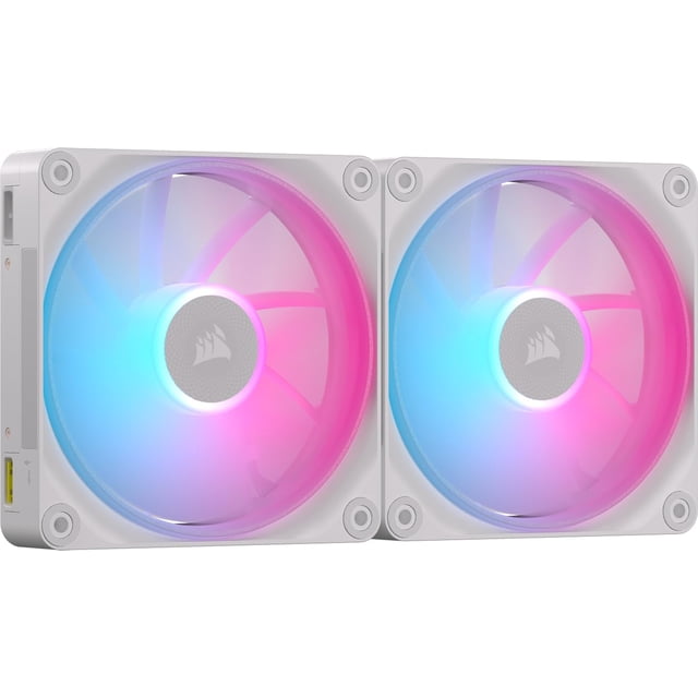 Ventilador Corsair iCUE LINK LX140 RGB 140 mm PWM, paquete doble, blanco